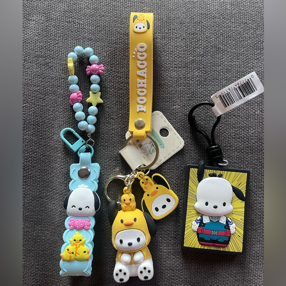 Sanrio Pochacco bag charm / key chain bundle